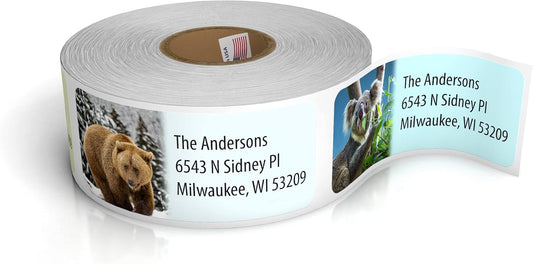 Customized Personalized Address Labels - Made in The USA by Kenco (Wild Animals, 500 Labels)
