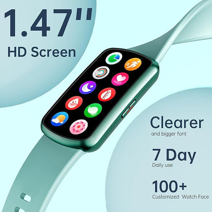 Health Fitness Tracker with 24/7 Heart Rate, Smart Watch with Blood Pressure and Blood Oxygen Monitor, Bulit-in 120+ Sport Mode, Sleep Tracking Waterproof Activity Tracker for Women Men (Green)
