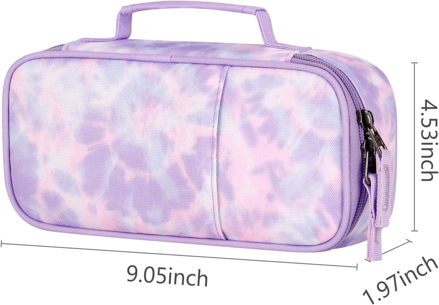 Choco Mocha Tie Dye Pencil Case for Girls, Soft Pencil Case Kids Pencils Pouch for Kindergarten Girls, Purple