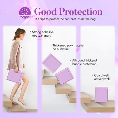 Fuxury Bubble Mailers 8.5x12" 40 Pack Large Bubble Envelopes Usable 8.5x11" Thick Cushioning Mailer for Mailing Books Clothes Mothers Day Gifts Mailers Lavender #2