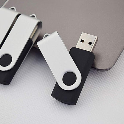Aiibe 5 Pack 64GB USB Flash Drive 64 GB Flash Drives Thumb Drive Swivel USB Stick USB 2.0 Pen Drive (64G, 5 Mixed Colors: Black Red Yellow White Purple)