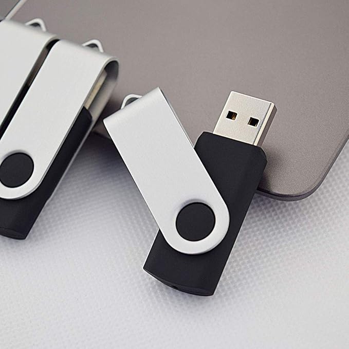 Aiibe 4GB Flash Drive Bulk 4GB USB Flash Drive Thumb Drives 10 Pack USB 2.0 Memory Stick Jump Drive Zip Drives Swivel Keychain Design (Black)