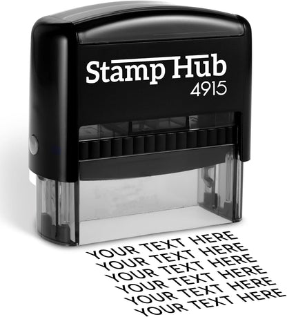 Self Inking Personalized Stamp - Up to 6 Lines, Custom Return Address, Customizable Office Name Rubber - Easy to Change Ink Cartridge, Multiple Ink Color Options - Extra Large