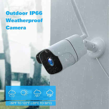 Wireless Security Camera System with 12" Monitor &500GB HDD, 8CH NVR Security Camera System Wireless Outdoor with 4pcs WiFi Cameras, Night Vision 24/7 Recording (500GB HDD+4cam+12" Monitor)