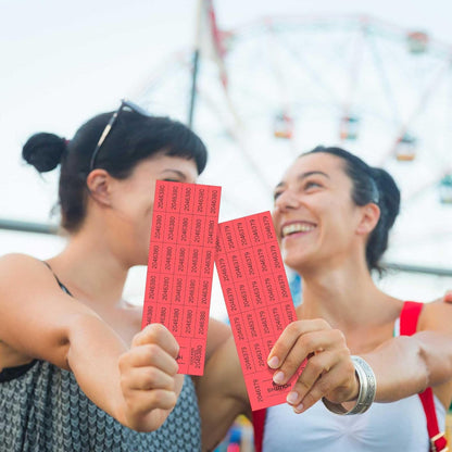 Kosiz 504 Sheets 25 Bid Raffle Ticket with Different Numbers Per Sheet Chinese Auction Tickets for Events Church Basket Auction Silent (Red)