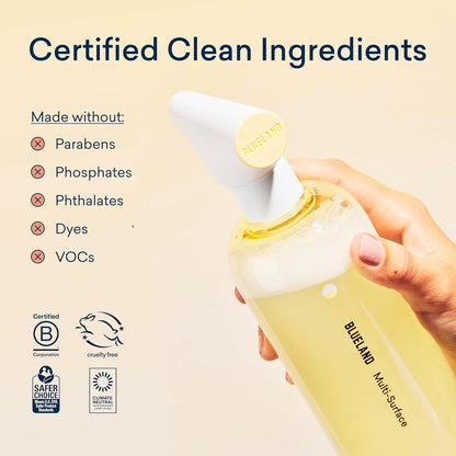 BLUELAND Multi-surface Cleaner, 10 Refill Tablets, Fresh Lemon Scent, All-Purpose, Eco-Friendly Cleaning Supplies, 10 x 24 Fl oz