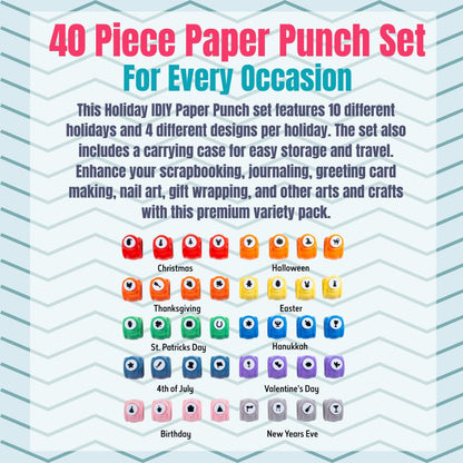 Every Occasion Year Round Scrapbook Paper Holiday Punchers-40 Unique Designs for Valentines, Easter, St. Patrick's Day, Christmas, & More- DIY Confetti for Holiday Cards, Invitation, Decoration Making