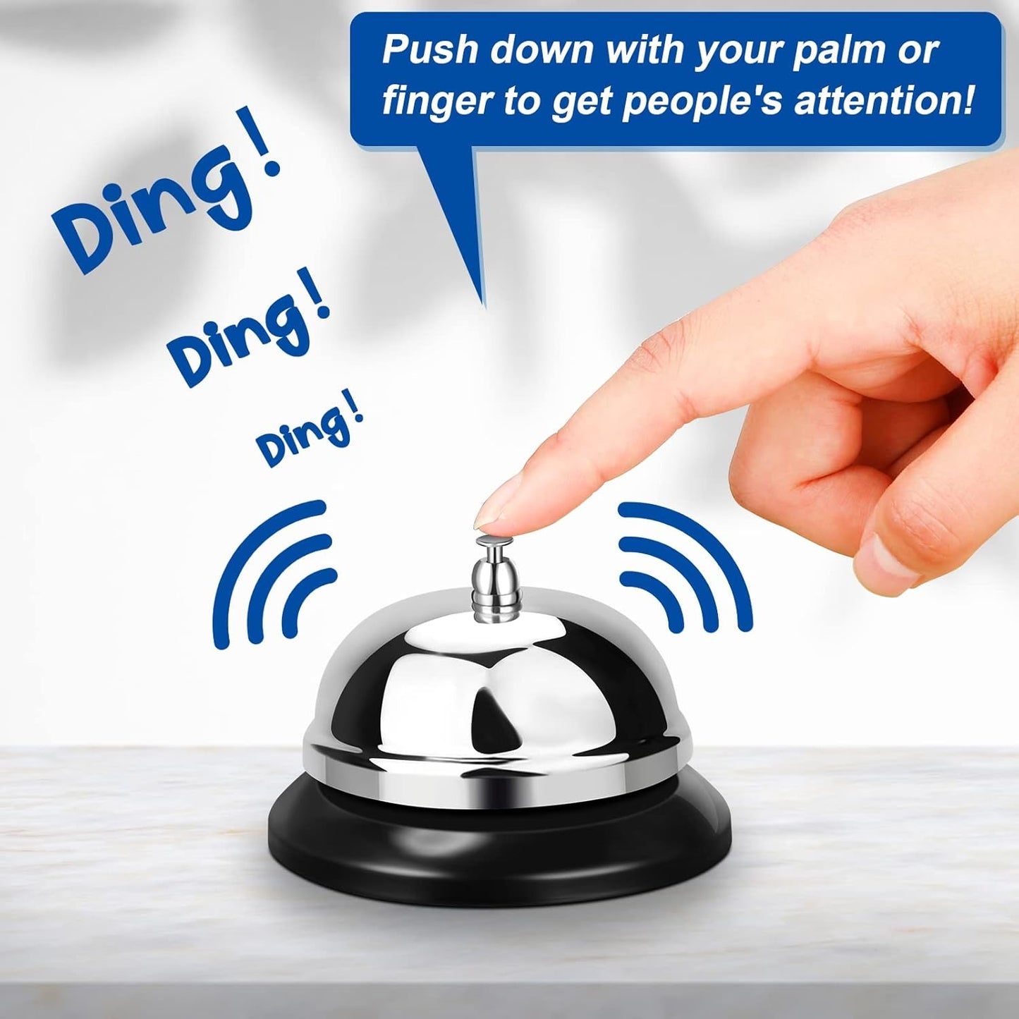 Yexiya 6 Pack Call Bell 3.35 Inch Diameter with Metal Anti-Rust Construction Service Bell for Hotels, Schools, Restaurants, Reception Areas, Hospitals, Warehouses