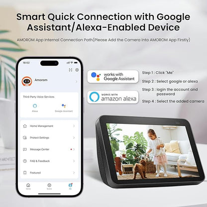 Pet Camera, Baby Camera, 2K 360° Home Security Camera, Night Vision, 2-Way Audio, AI Motion Detection, Works with Alexa & Google Assistant, Support 2.4GHz & 5GHz WiFi