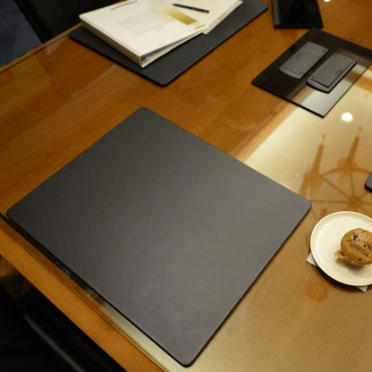 Dacasso Black Leatherette 20" x 16" Luxury Conference Table Pad - Desk Blotter for Writing - Boardroom Organization & Executive Desk Decor