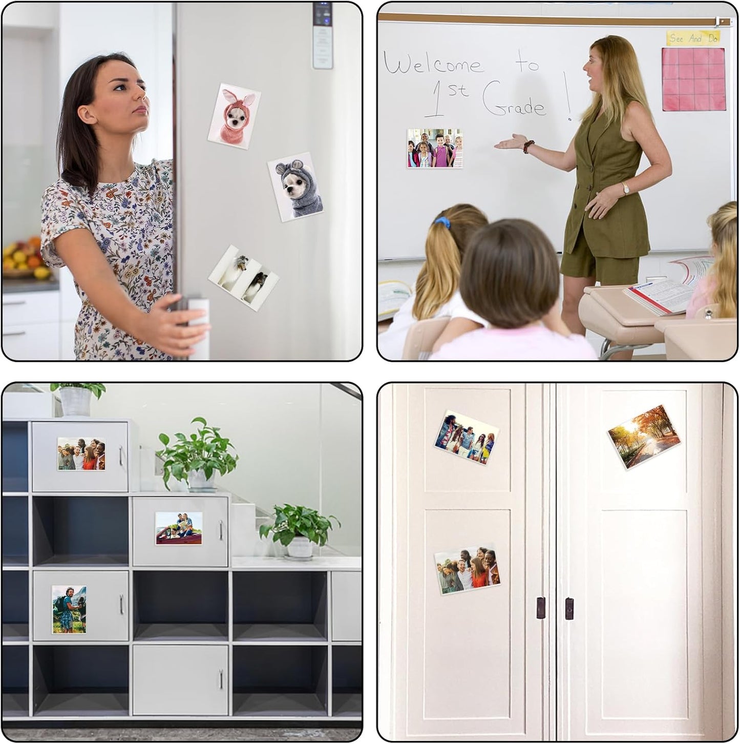 10PCS White Magnetic Picture Frames For 4 x 6'' Photos,Magnetic Pocket Picture Frames,Photo Magnets Sleeves,Suitable Home,Office,School & Refrigerator&Cabinet Locker