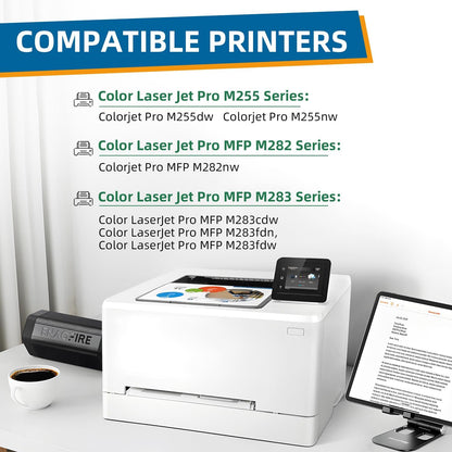 206A Black Toner Cartridges(with Chip) Compatible with 206A Toner Cartridges W2110A, Working for Color Laser Jet Pro MFP m283fdw M283cdw M255dw M283 Printer(2 Pack, Black)