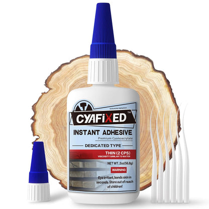 Professional Grade Cyanoacrylate Super Glue, Super Thin Viscosity CA Glue for Woodworking, 2 oz. (56.8 Grams) - Instant Adhesive for Woodturning, Pen Turning, Finish & Hobby