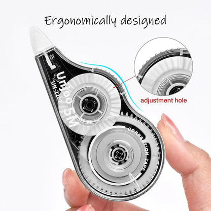 White Correction Tape Dispenser, Fast Clean and Easy to Use Tear-Resistant Tape, For school Supplies, Office (12pack, 5M/196" x 0.2", White)