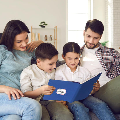 Jumbo Book Covers 12 Pack Reusable Fabric Book Cover Protective Book Covers 9 x 11 Inch Black and Blue Stretchable Book Sleeve Cover with Label Sticker for Most Hardcover Books Up to 10 x 12.5 Inch