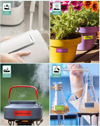 6-Pack 18mm 0.7" Laminated Tape Compatible for Brother P-Touch Label Tape 18mm 0.7 Inch Laminated Colored Tze Tz 3/4" Label for PTD400 PTD610BT PTD410 PTD600, White/Red/Yellow/Blue/Green/Pink