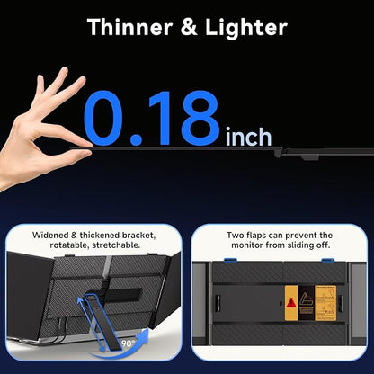 15.3" Laptop Screen Extender, 1200P FHD Ultra-Thin Triple Screen Laptop Monitor Extender, 100%sRGB Travel Portable Monitor for Laptops, Multi Screens Laptops Attachment Compatible with Windowss Mac