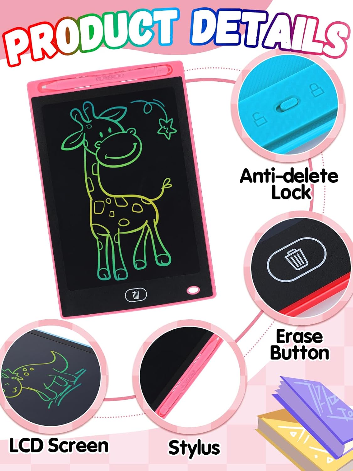 LCD Writing Tablet for Kids Party Favors Bulk - 24 Pack 8.5in Colorful Doodle Board, Erasable Drawing Pad for Goodie Bags Stuffers Birthday Gifts, Learning Travel Toys for Girls Boys Aged 3 4 5 6 7 8