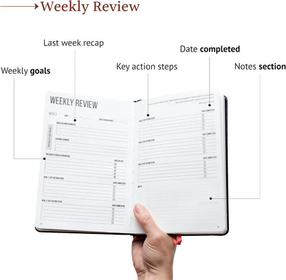 This Is My Era 90 Day Planner, Undated Weekly and Monthly Planner, Life Organizer | Goals Journal, Undated Agenda, Leather & Hard Cover Planner (1 Pack, Gold)