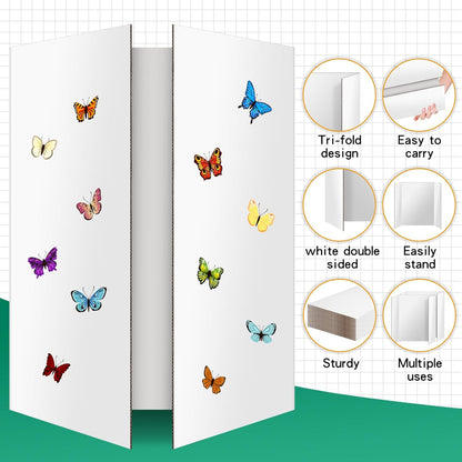 4 Pack Trifold Poster Board 48" X 36", IKAYAS Double Sided White Poster Boards, Science Fair Display Boards Posterboard Foamboard for Mounting, Prints,Art,Display,Projects Classroom Supplies