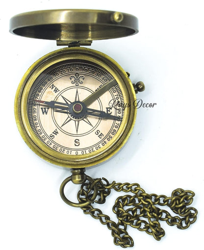 Personalized Engraved Compass Brass Metal Directional Compass with Leather Cover Gift for Husband, Personalized, Communion Gift, Gift for Him & Her, Luxury