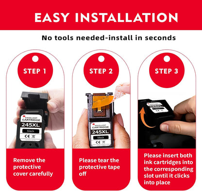 Replacement for Canon 245XL Black Ink Cartridges for Canon 243 Black Ink PG-245-High Yield, Compatible with Cannon MX490 MX492 MG2500 MG2522 MG2525 MG3022 MG2920 TS3100 TS3122 TS3300 TS3322