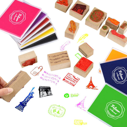 Fstaor Permanent Large Red Ink Pad for Rubber Stamps, 5x4 inch Stamp Pads for Kids Paper Wood Fabric (Red)