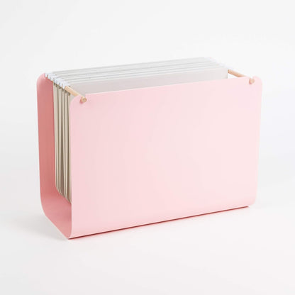 U Brands, Arc Desktop File Organizer, Metal, Pink, 3550A02-04