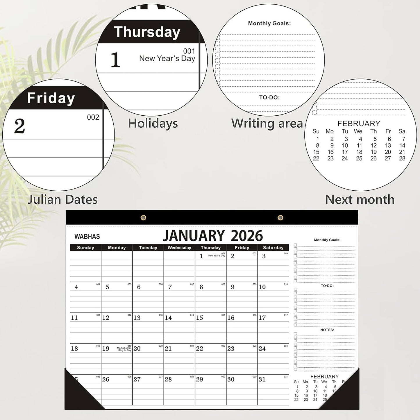 Desk Calendar 2026,2026 Desk Calendar-January 2026 to June 2027,18 Months-12x17 in,2026 Calendar,Calendar 2026 Perfect for Your Home,School or Office.