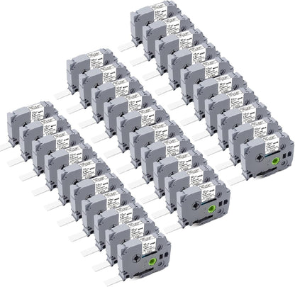 30PK Tz Tape 12mm 0.47 Laminated White Compatible with Brother P Touch Label Maker Tape 12mm 0.47 White Refill TZe-231 Label Tape for Brother P-Touch Label Maker PT-D210 PT-H110 PT-D220