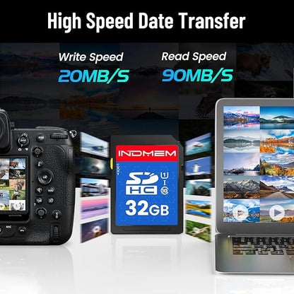 32GB SD Card (5 Pack) SDHC Flash Memory Cards UHS-I U1 Class 10 High-Speed Full HD Video Compatible with Digital Point-and-Shoot Cameras, HD Camcorders, DSLR and PC, 32GB(5pc)