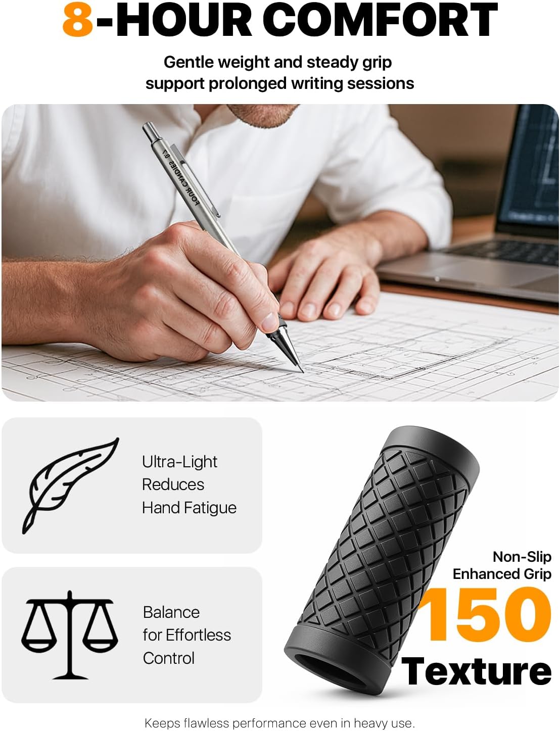 Four Candies Metal Mechanical Pencil Set - 6PCS 0.7mm Art Mechanical Pencils & 360PCS HB Lead Refills & 3PCS Erasers & 9PCS Eraser Refills, Drawing Mechanical Pencils for Writing, Sketching/With Case