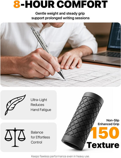 Four Candies Metal Mechanical Pencil Set - 6PCS 0.7mm Art Mechanical Pencils & 360PCS HB Lead Refills & 3PCS Erasers & 9PCS Eraser Refills, Drawing Mechanical Pencils for Writing, Sketching/With Case