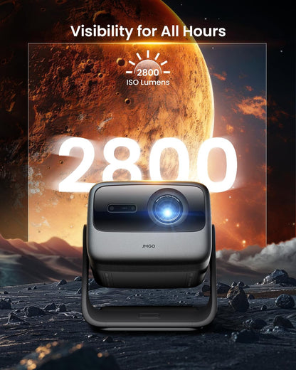 JMGO N1S Ultra 4K Triple Laser Projector with WiFi and Bluetooth, 2800 ISO Lumens, Google TV, 360° Sensorless Picture Correction, 300", HDR10, 20W Dolby Digital Plus, 3D-Active, Smart and Portable