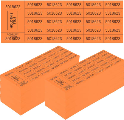 Kosiz 1000 Sheets 25 Bid Raffle Ticket Numbers - Chinese Auction Ticket Sheets for Silent Auctions, Events & Church (Orange)