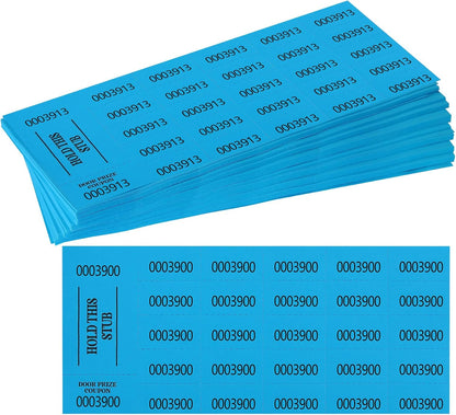 500 Pieces Auction Silent Ticket Basket Tickets Raffle Tickets Sheets Blue 4"×9" for Chinese Door Prize Fundraiser Drink Carnival Penny Auction Events-500 Numbers