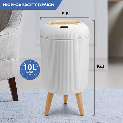 Pukomc Smart Sensor Wastebasket, Convenient and Hygienic Easy to Use, Technology Sensor Waterproof Wastebasket Plastic Trash can for Kitchen, Bathroom, Bedroom, Living Room, Office and Outdoor