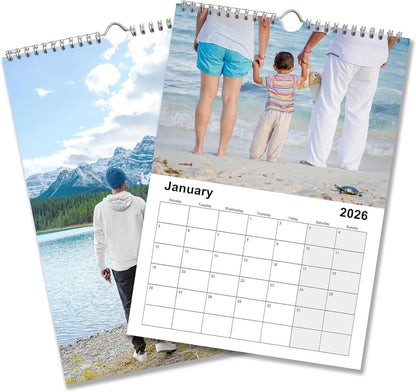 Custom Calendar 2026 for Home & Office - Print Your 13 Memories,Make Your Own Personalized Calendar Customized Christmas Gift &use your photo (Wall Calendar1, 2 Packs)