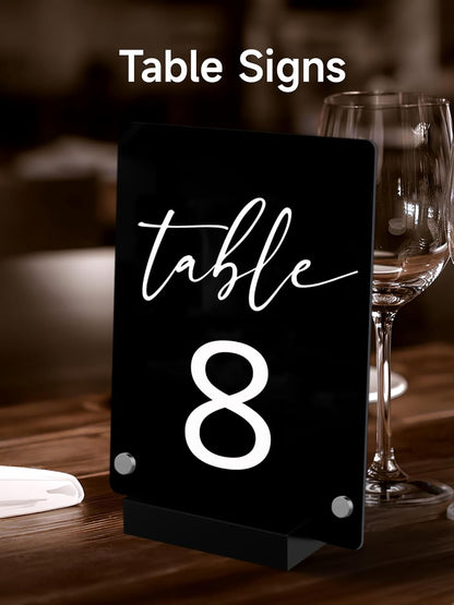 Acrylic Black Dry Erase Board with Stand - 8” x 6” Small Desktop Whiteboard with Marker, Reusable Desk Blackboard, to-Do List, Planner, Memo Clipboard, Menu Board for Office, Home, Bar