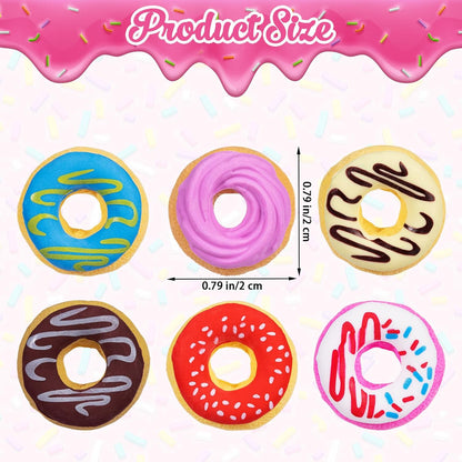 Donut Erasers, 25 Pieces Bulk, 3D Cute Food Novelty Pencil Erasers for Candy Party Favor Gift Filling and Art Supplies