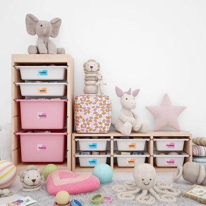 50 Pack Clear Adhesive Pockets Self Adhesive Index Card Pockets with Top Open Plastic Label Holders for Storage Bins Waterproof Business Card Sleeve Label Pockets for Planners Index Cards(3.93x2.36In)