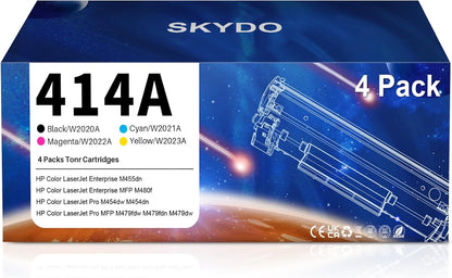 414A Toner Cartridge Compatible Replacement for HP 414A 414X W2020A W2020X Toner Cartridge Work for Color Laser Jet Pro MFP M479fdw M479fdn M454dw M454dn M479 MFP M480f M455dn (4 pack,BK/C/Y/M)