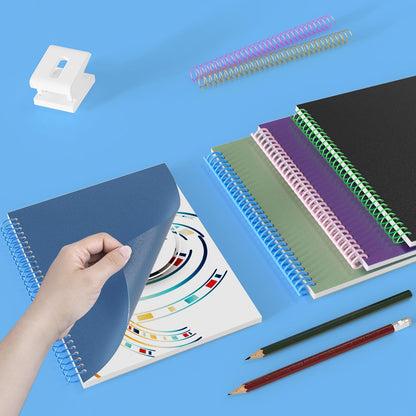 Ndsox 100 Pack 12 Mil Binding Presentation Covers Sand-Textured Polycover Report Covers for Letter Size Document Binding, Business Proposals, 8-1/2 x 11 Inches, Un-Punched, Square Corners, Blue