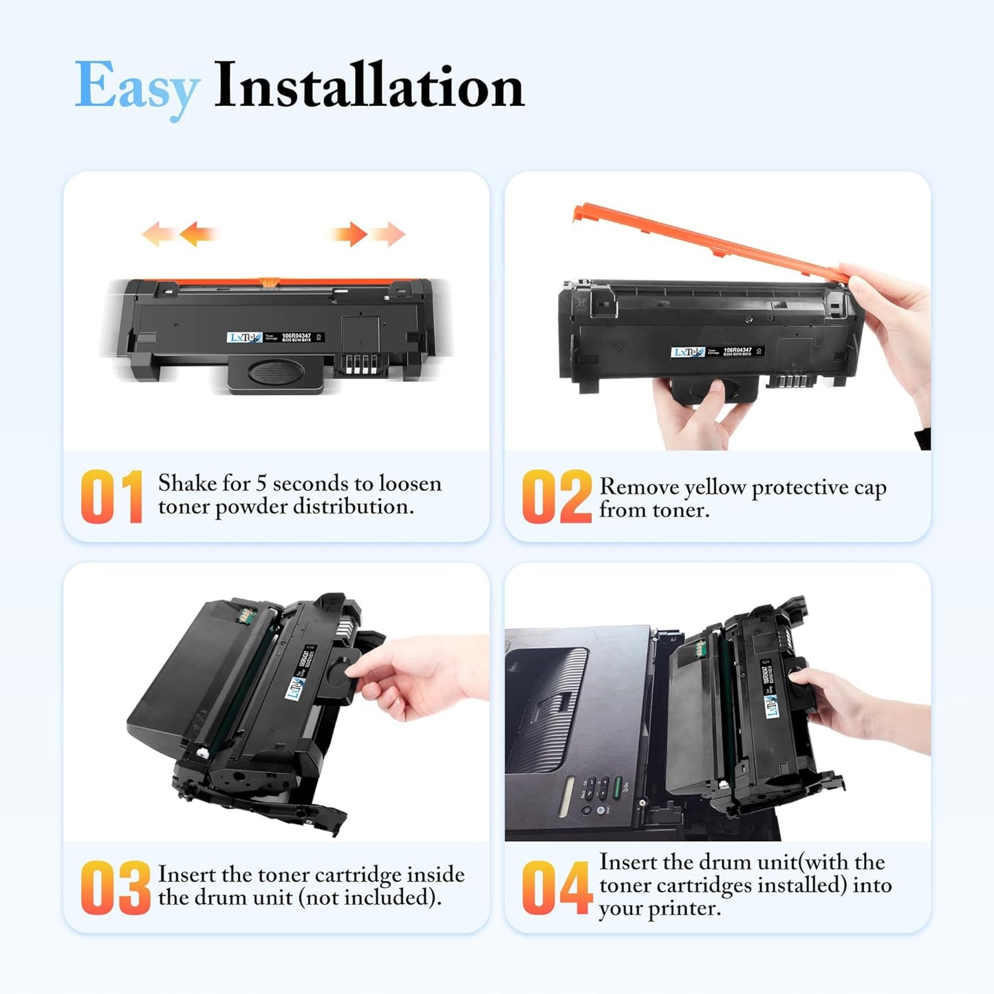 LxTek B210 Compatible Toner Cartridges for Xerox B205 B210 B215 for Xerox B215 B215DNI B205NI B210DNI B205MFP B215MFP 106r04346 106r04347 Toner (Black, 2-Pack)