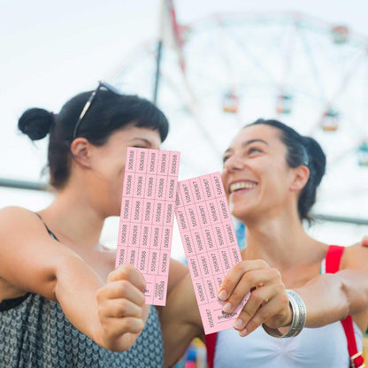 Kosiz 504 Sheets 25 Bid Raffle Ticket with Different Numbers Per Sheet Chinese Auction Tickets for Events Church Basket Auction Silent (Pink)