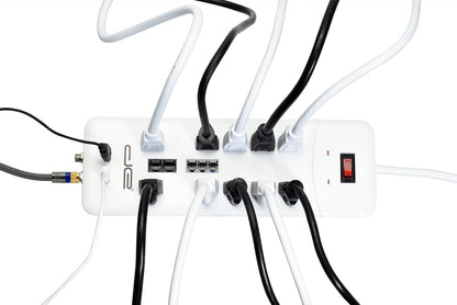 Digital Energy 10-Outlet Straight Plug 4050 Joules Heavy Duty Surge Protector (15 FT, WHT)