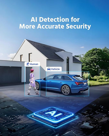 ANNKE H500 8CH 4pcs 3K 5MP Camera PoE Security System, H.265+ NVR with 2TB Hard Drive, Outdoor Bullet IP Cam, Color Night Vision, Built-in Mic&SD Card Slot, Smart Motion Detection, Works with Alexa