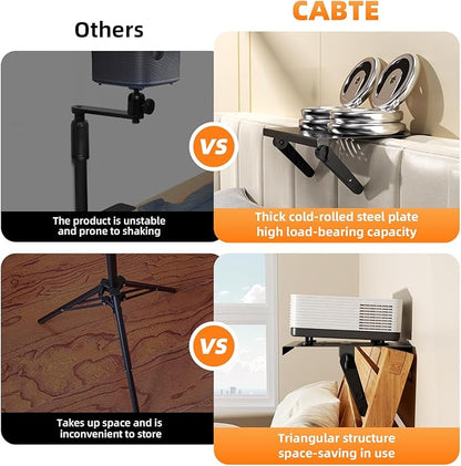 Metal Projector Mount Adjustable Angle, Suitable for Projectors and Speakers Perforated Design for Heat Dissipation Foldable for Storage,Hidden Wall-Mounted (11.81 * 9.45inch)