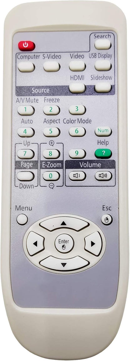 1491616 Projector Remote Control for Epson EX31, EX3200, EX51, EX5200, EX71, EX7200, EB-W6, EP700, EX70, PowerLite 826W+/ 84+/ 85+/ 92/93/ 935W/ 95/ 96W/ S7/ S9/ W7/ X9/ W6/ Home Cinema 700