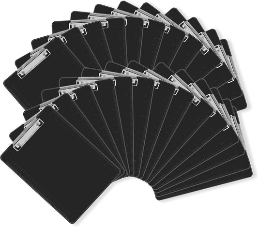 Black Clipboards, PANDRI 26 Pack Plastic Black Clipboards with Low Profile Clip 12.5 x 9 Standard Letter Size Clipboard for classrooms Office
